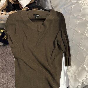 Express Olive Knit Sweater